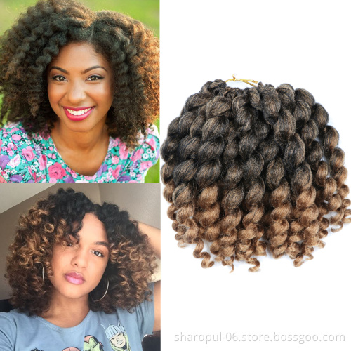 wand curl crochet braid hair 8inch synthetic bounce curl crochet hair